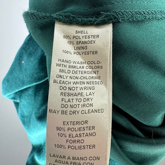 NWT ELIZA J Ruched Long Sleeve Velvet Body-Con Dress Hunter Green 8 - Picture 6 of 6